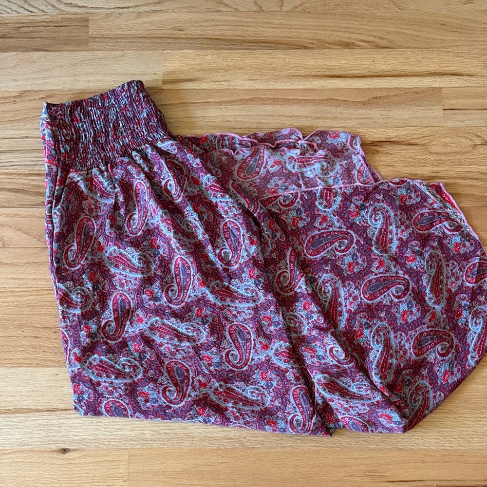 Paisley Print flowy wide leg pants